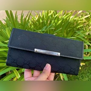 Authentic Gucci long monogram wallet